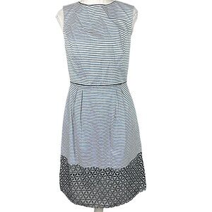 BROOKS BROTHERS: NWT Striped Embroidered Eyelet Lace Sleeveless Dress -Size 4